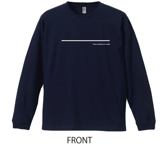 富士見グランド/座標背面縦/Coordinate Long Tee (S002-006W03)発送まで10日ほどお時間を頂戴します