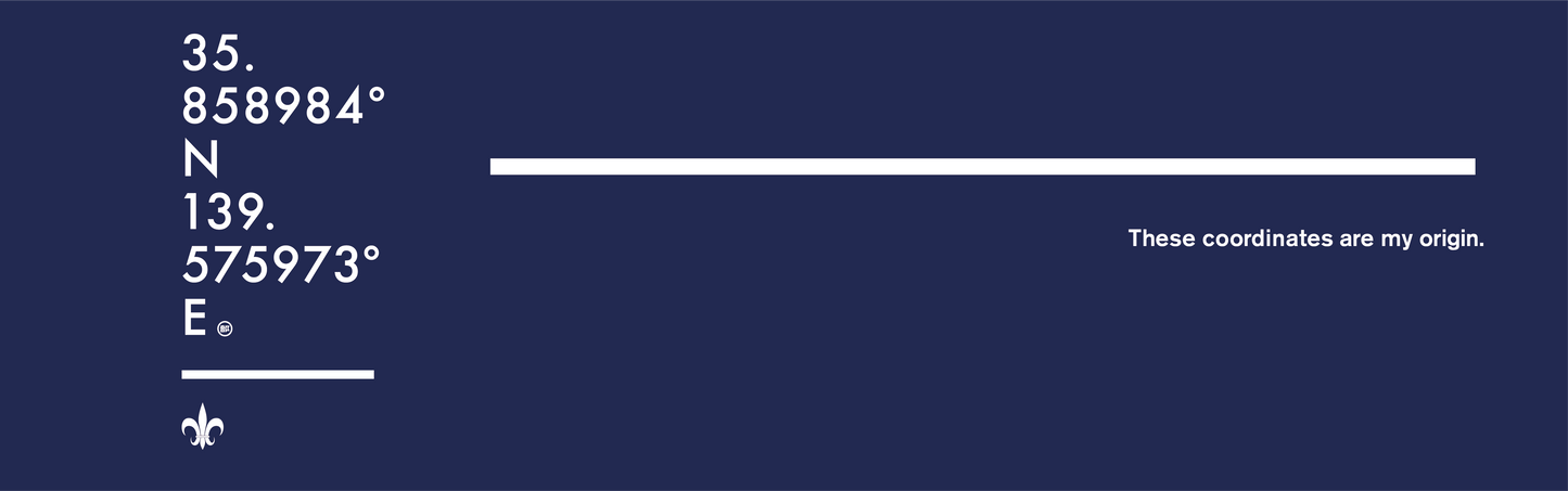 富士見グランド/座標前面縦/Coordinate Long Tee (S002-007W03)発送まで10日ほどお時間を頂戴します