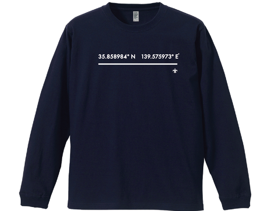 富士見グランド/座標前面横/Coordinate Long Tee (S002-005W03)発送まで10日ほどお時間を頂戴します