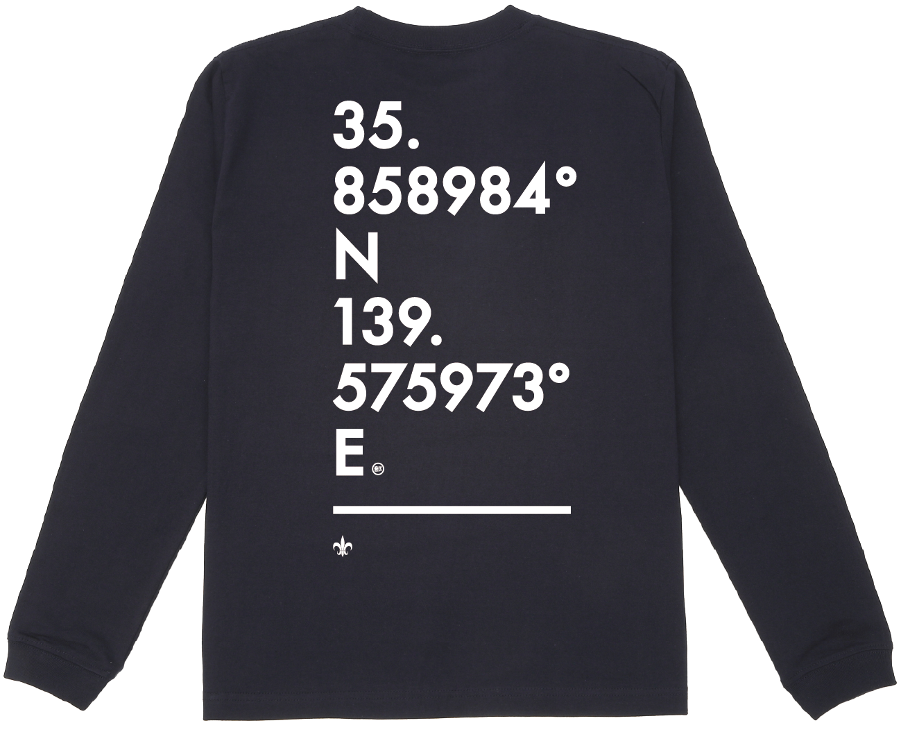 富士見グランド/座標背面縦/Coordinate Long Tee (S002-006W03)発送まで10日ほどお時間を頂戴します