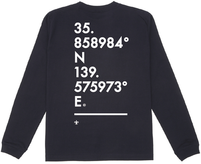 富士見グランド/座標背面縦/Coordinate Long Tee (S002-006W03)発送まで10日ほどお時間を頂戴します