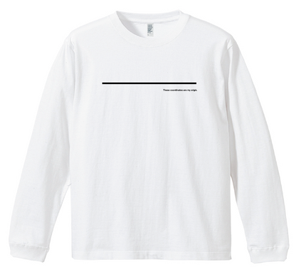 富士見グランド/座標背面縦/Coordinate Long Tee (S002-006W03)発送まで10日ほどお時間を頂戴します
