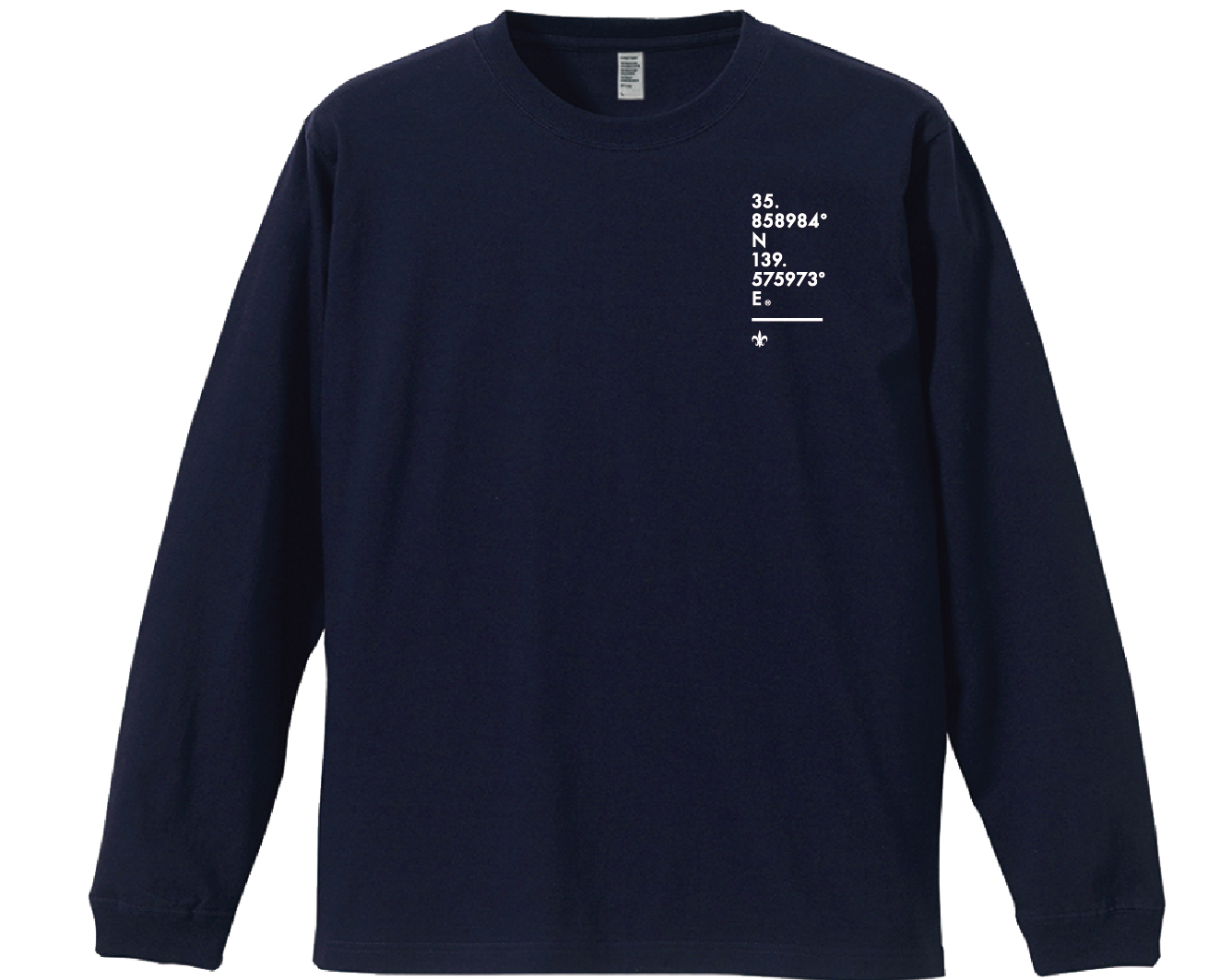 富士見グランド/座標前面縦/Coordinate Long Tee (S002-007W03)発送まで10日ほどお時間を頂戴します