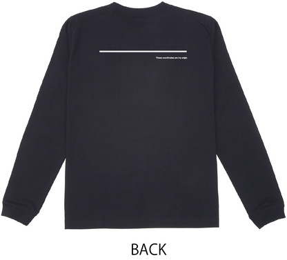 富士見グランド/座標前面縦/Coordinate Long Tee (S002-007W03)発送まで10日ほどお時間を頂戴します