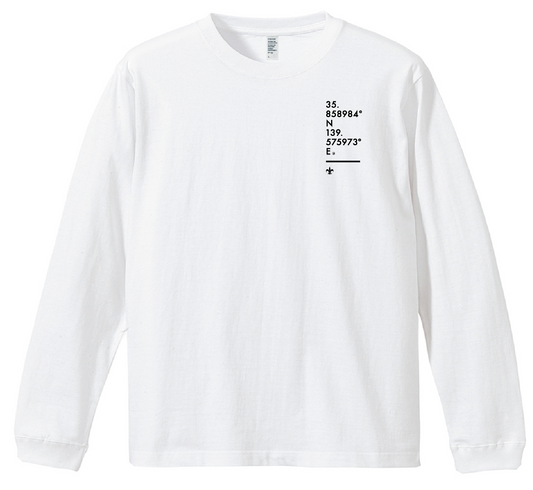 富士見グランド/座標前面縦/Coordinate Long Tee (S002-007W03)発送まで10日ほどお時間を頂戴します