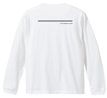 富士見グランド/座標前面縦/Coordinate Long Tee (S002-007W03)発送まで10日ほどお時間を頂戴します