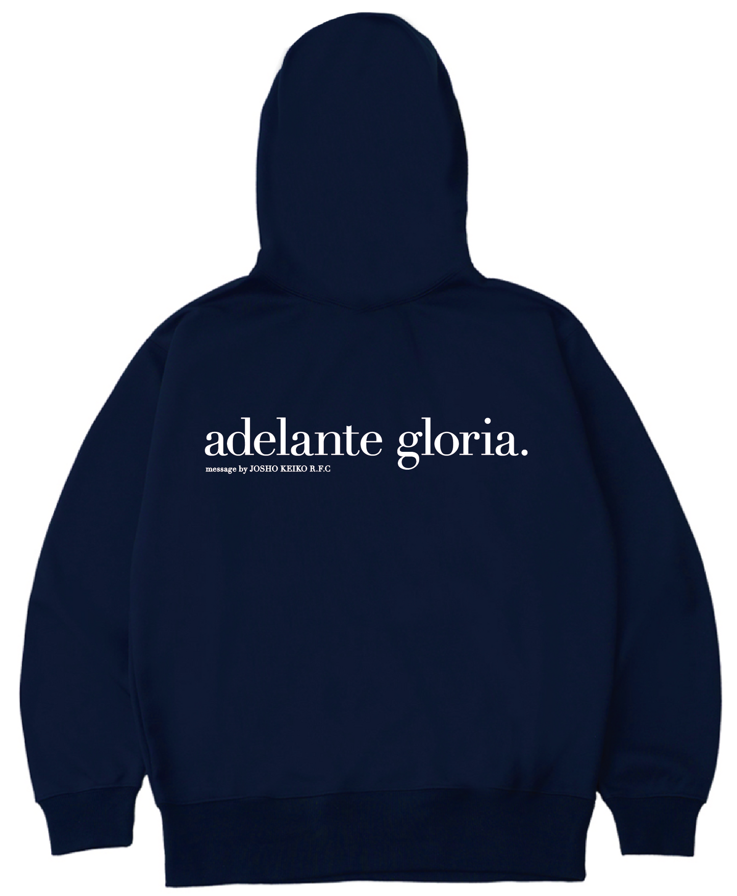 JOSHO KEIKO 'adelante gloria' Zip-Up Hoodie (Navy)