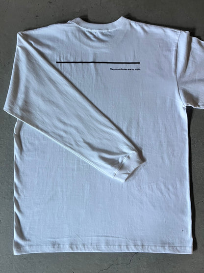 富士見グランド/座標前面縦/Coordinate Long Tee (S002-007W03)発送まで10日ほどお時間を頂戴します