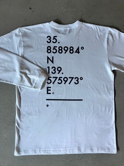 富士見グランド/座標背面縦/Coordinate Long Tee (S002-006W03)発送まで10日ほどお時間を頂戴します