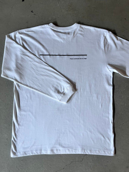 富士見グランド/座標前面横/Coordinate Long Tee (S002-005W03)発送まで10日ほどお時間を頂戴します