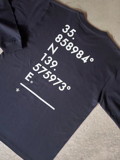 富士見グランド/座標背面縦/Coordinate Long Tee (S002-006W03)発送まで10日ほどお時間を頂戴します