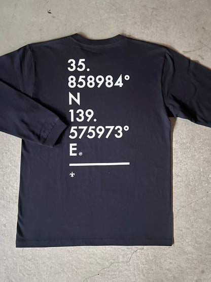 富士見グランド/座標背面縦/Coordinate Long Tee (S002-006W03)発送まで10日ほどお時間を頂戴します