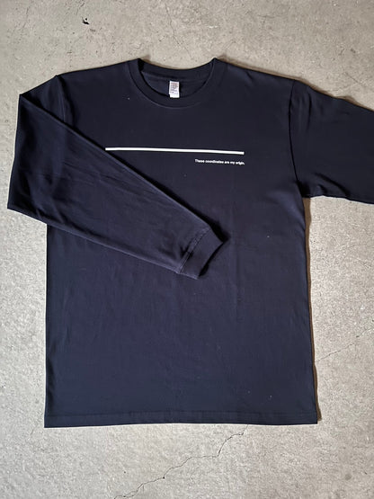 富士見グランド/座標背面縦/Coordinate Long Tee (S002-006W03)発送まで10日ほどお時間を頂戴します