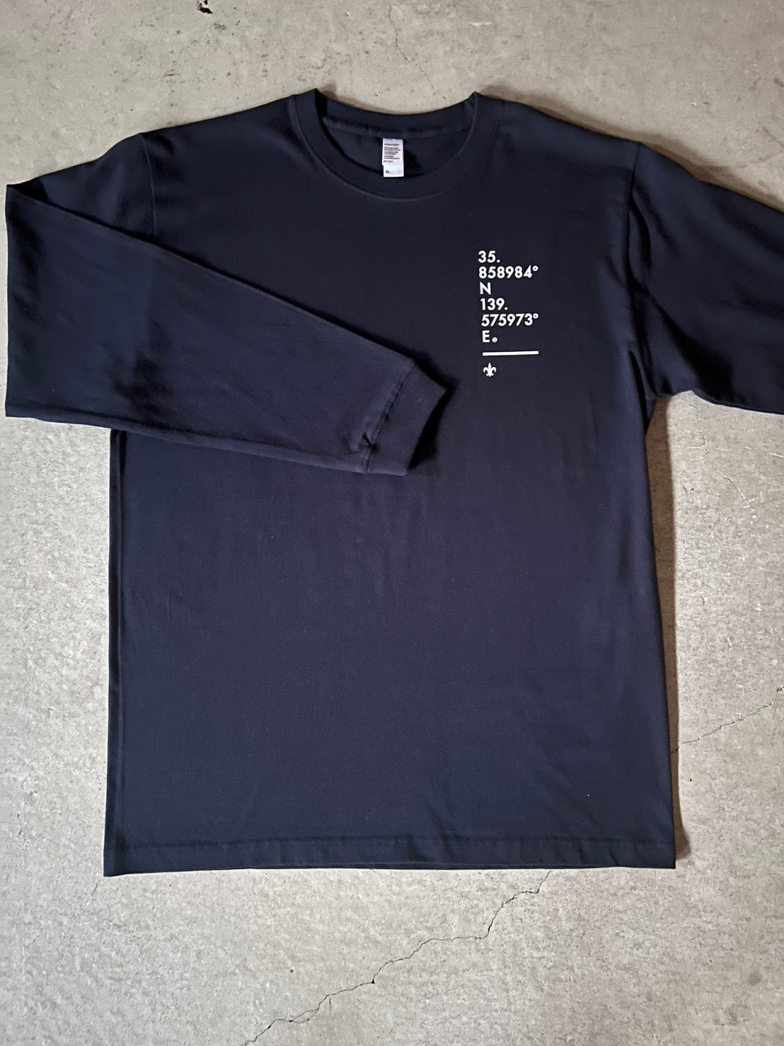 富士見グランド/座標前面縦/Coordinate Long Tee (S002-007W03)発送まで10日ほどお時間を頂戴します