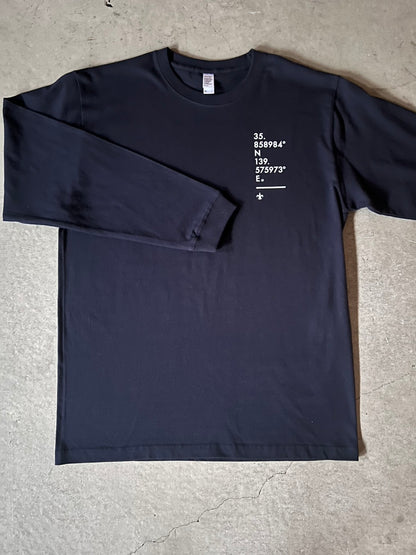 富士見グランド/座標前面縦/Coordinate Long Tee (S002-007W03)発送まで10日ほどお時間を頂戴します