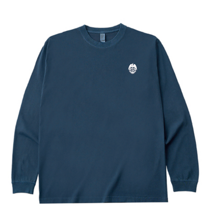 'adelante gloria' Message Long Sleeve Tee (Navy)