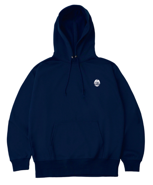 'adelante gloria' Message Pullover Hoodie (Navy)